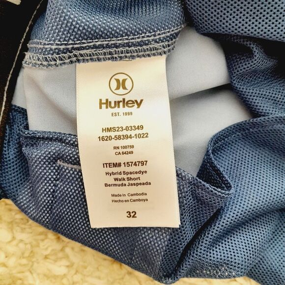 HURLEY Flat Front Bermuda Board Short Preppy sz: 32 - Picture 4 of 6